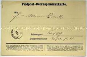 Feldpostkarte von Bernhard Rostosky an seine Frau