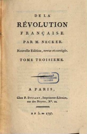 De la Révolution françoise. 3 (1797)