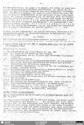 Die Anbahnung der Verteidigungsbereitschaft im Vorschulalter