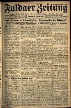Ausgabe vom Dienstag, den 17. Januar 1933.