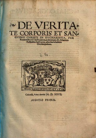 De Veritate Corporis Et Sanguinis Christi in Eucharistia