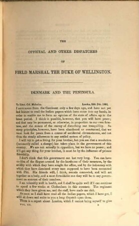 The dispatches of Field Marshal the Duke of Wellington, during his various campaigns in India, Denmark, Portugal, Spain, the Low Countries, and France, 3