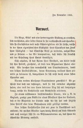 Freiherrn von der Pfordtenś Wirken und Wirkungen : ein Beitrag zur Geschichte des Jahres 1866