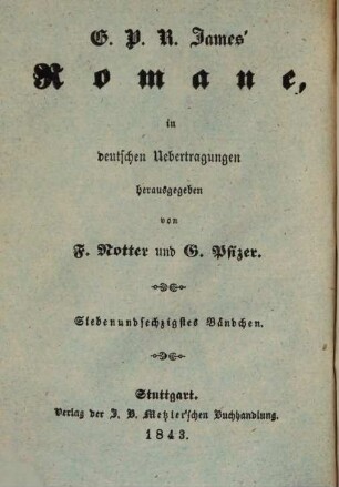 G. P. R. James' Romane, 67. Der falsche Erbe ; 3