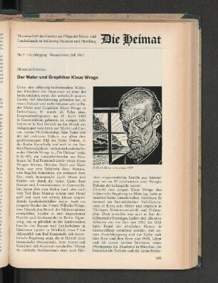 Der Maler und Graphiker Klaus Wrage