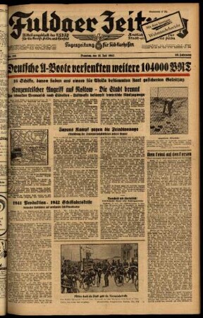 Ausgabe vom Dienstag, den 21. Juli 1942.