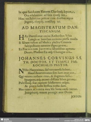 Ad Magistratum Dantiscanum