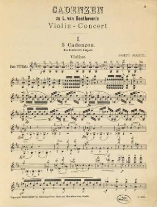Cadenzen zu L. van Beethovens Violin-Concert