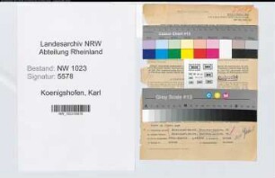 Entnazifizierung Karl Koenigshofen , geb. 22.12.1906 (Angestellter)