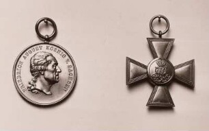 St.-Heinrichs-Medaille (mit Kopf Friedrich August der Gerechte) und Dienst-Auszeichnungs-Kreuz I. Klasse