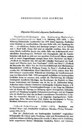 Prange, Wolfgang :: Lübecker Domkapitel mit Großvogtei und Vikarien sowie Amt Großvogtei, Findbuch der Bestände Abt. 268 und 285, (Veröffentlichungen des Schleswig-Holsteinischen Landesarchivs, 1) : Schleswig, 1975