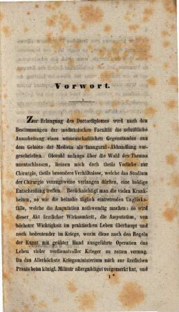 Die Amputation im Allgemeinen