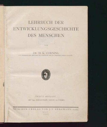 Lehrbuch der Entwicklungsgeschichte des Menschen