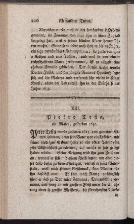 XIII. Pietro Testa, ein Maler, gestorben 1650.