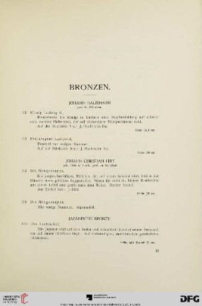 Bronzen (Nr. 112-125)