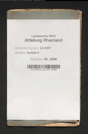 Von dem Bürgermeister Mühlen zu Kempen gemachte Familienstiftung
