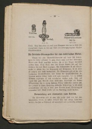 Die Betriebs-Stromquellen für den elektrischen Motor.
