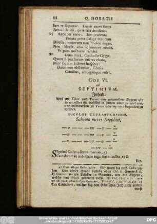Ode VI. ad Septimium.