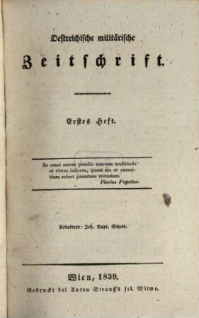 Oestreichische militärische Zeitschrift. 1839, 1