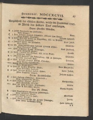 Heumonat, MDCCXCVII