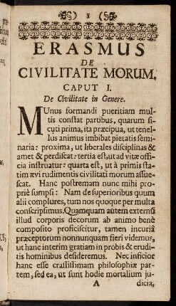 1-100, Erasmus de Civilitate Morum.