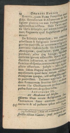 Articulus III. Ad Abrahamo ad Mosen