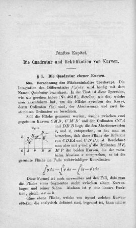 Fünftes Kapitel. Die Quadratur und Rektifikation von Kurven.