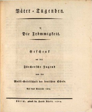 Väter-Tugenden, 5. Die Frömmigkeit