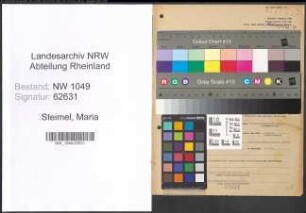 Entnazifizierung Maria Steimel , geb. 08.02.1888 (Lehrerin)