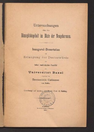 Untersuchungen über den Hämoglobingehalt im Blute der Neugeborenen