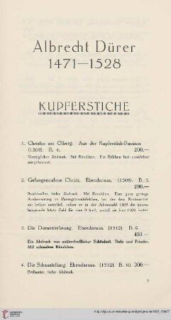 Kupferstiche (Nr. 1 - 33)
