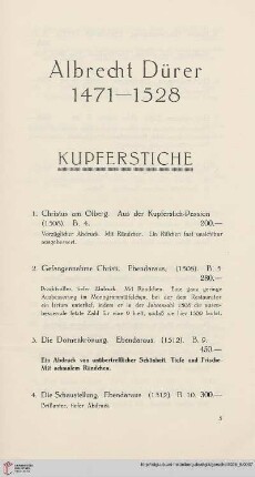 Kupferstiche (Nr. 1 - 33)