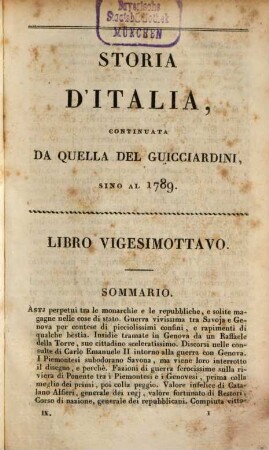 Storia d'Italia, continuata da quella del Guicciardini, sino al 1789, 9