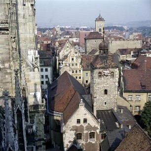 Regensburg. Blick vom Dom auf die Altstadt
