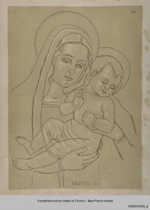 Madonna mit segnendem Christuskind (nach einer Votivtafel im Museo Diocesano in Urbino)