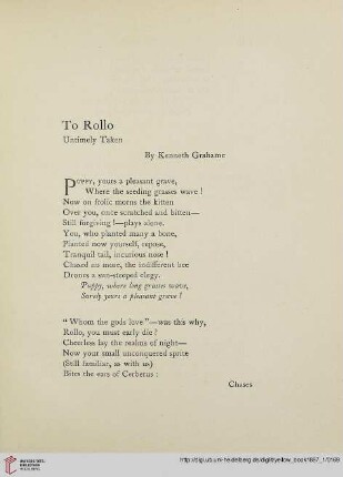 To Rollo: Untimely Taken