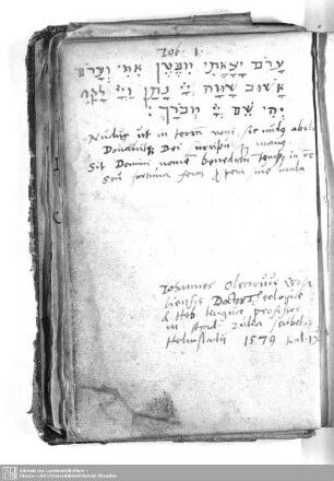 Eintragung von Johannes Olearius