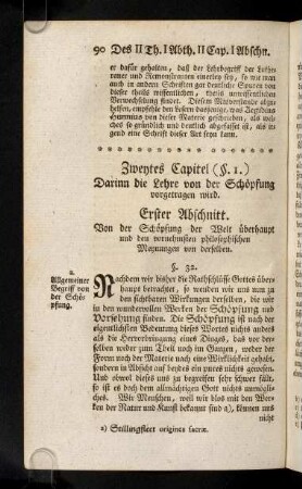 90-305, Zweytes Capitel. Darinn die Lehre von der Schoepfung ...