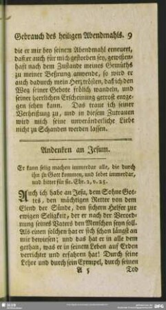 Andenken an Jesum