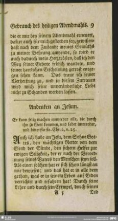 Andenken an Jesum