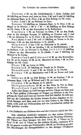 4. Die Einkünfte aus Dithmarschen und den Gebieten südlich der Elbe.