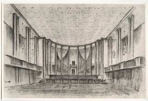 Rosengarten, Mannheim Restaurant im Musensaal: Skizze Orgel