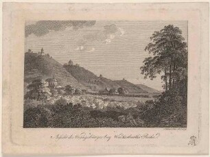Die Weinberge in Radebeul-Niederlößnitz, Blick nach Osten, links Wackerbarths Ruh’ (Schloss Wackerbarth)