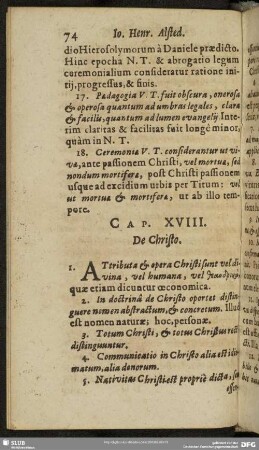 Cap. XVIII. De Christo