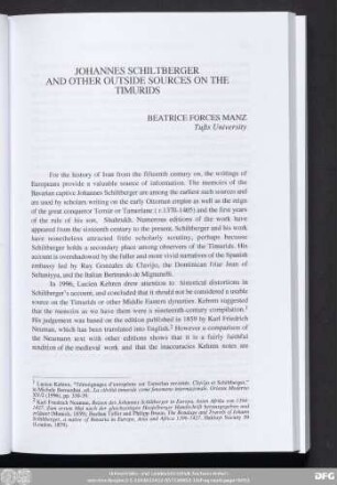 Johannes Schiltberger And Other Outside Sources On The Timurids Beatrice Forces Manz