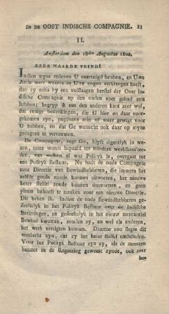 II. Amsterdam den 18den Augustus 1802