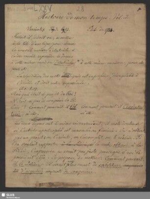 28: [Revision von] Histoire de mon temps. Vol. 2.