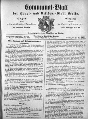 1877,20: No. 20, 20. Mai 1877
