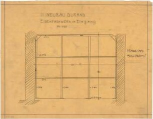 Billing, Hermann; Karlsruhe, Amalienstr. 59; Haus Durand - Eingang, Eisenfachwerk (Schnitt)