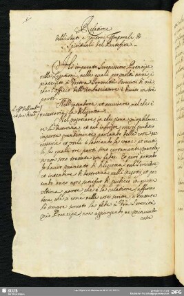 [Text:] Relazione di tutti gli stati del Papa